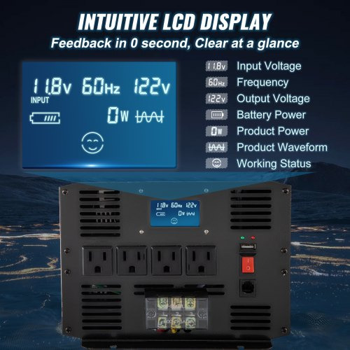 Inversor De Onda Sinusoidal 3500w 12vdc A 120vac Convertidor