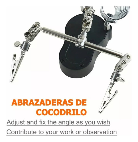 Lupa Con Led Pinza Base Para Cautín Reparacion Electrónicos