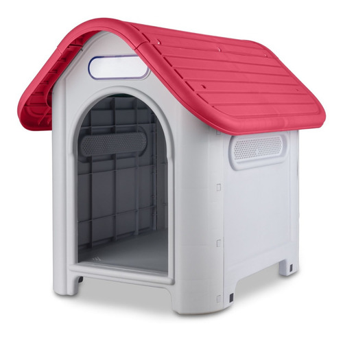 Casita Perro Chico Mediano Plástico Térmica Razas Pequeñas Color Rojo