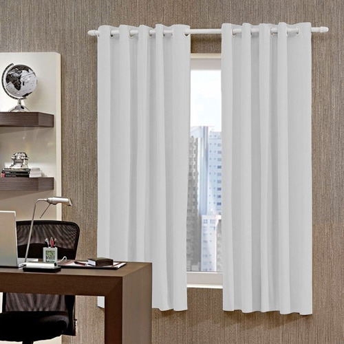 Cortina Bella Janela Corta Luz Pvc Com Ilhos 260x250m Branco