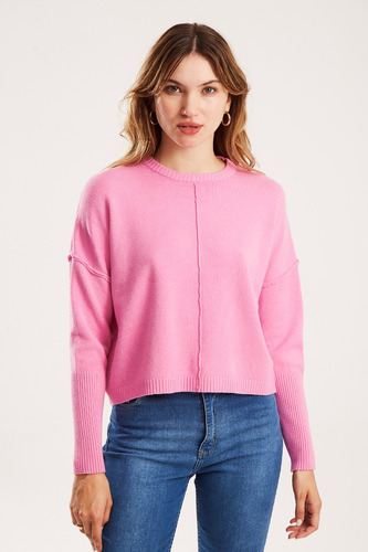 Sweater Oversize Corto Tejido Bubblegum - Koxis Mujer