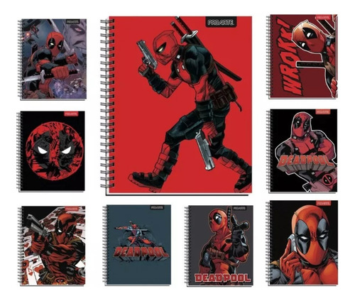 Cuaderno Universitario Proarte 100h 7mm Deadpool Pack 10