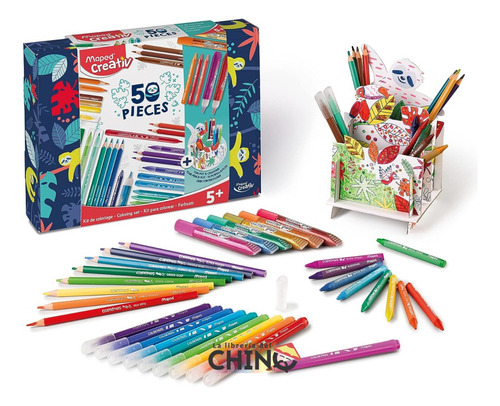 Juego De Lapices Marcadores Crayones Maped Escolar 50 Piezas