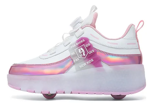 L Patines Led Rosa Recargables De Dos Ruedas Para Chicas