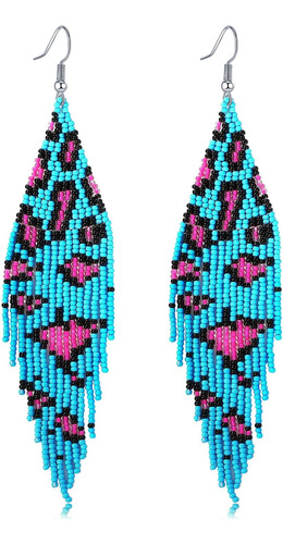 Pendientes Colgantes Bohemios Largos Con Borlas Y Cuentas De