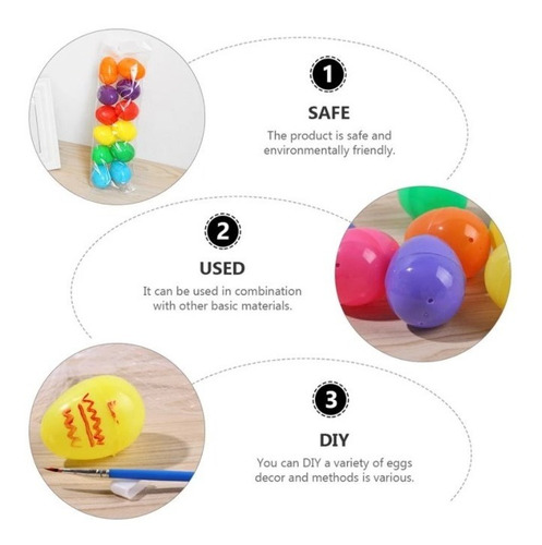 Kit Com 12 Ovos De Plástico Surpresa Coloridos Para Páscoa