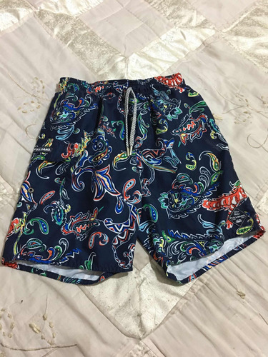 Fullsand Bermuda Para Caballero Talla S Azul Estampada (Usado)