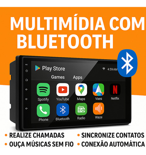 Central Multimídia Android Hb20 12 A 19 Usb Bluetooth
