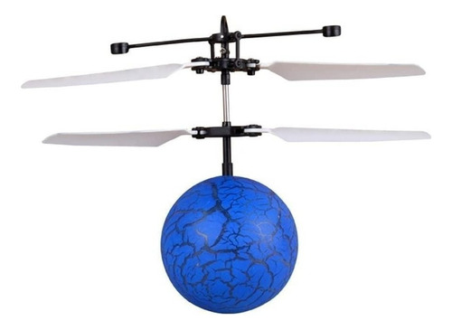 Mini Drone Esfera Volador Con Sensor Luz Led Color Azul