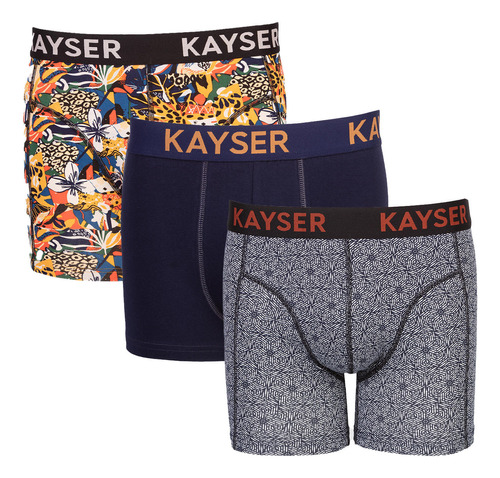 Pack 3xboxer Largo Algodón P393247-azu Kayser