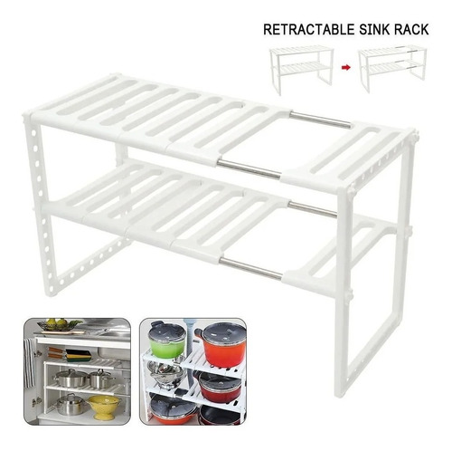 Pack X2 Estante Ajustable Organizador Multiuso Cocina Baño