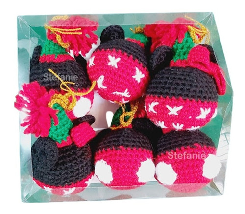 Esferas Navidad Mickey Y Mimi Minnie Tejidas A Mano