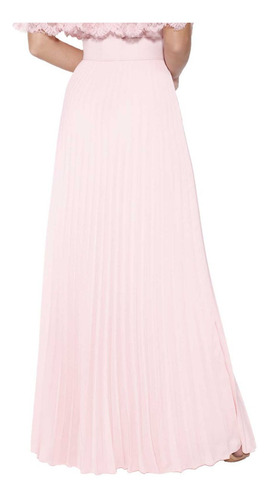 Vestido Fascinius Longo Feminino Bordado Plissado Evangélico