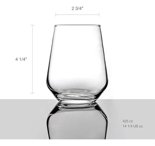 Juego 6 Copas De Vidrio 425 Ml Vaso Vino Whisky Pasabache