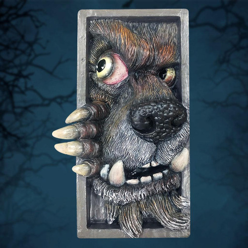 2x Monster Face Sujetalibros Peeping Bookshelf Sculpture