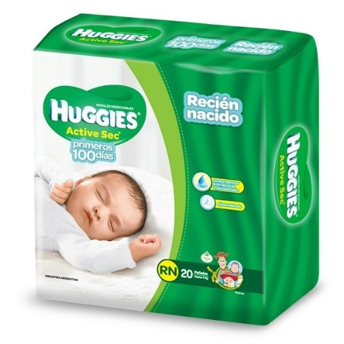 Imagen 1 de 1 de Pañales Huggies Active Sec RN 20 u
