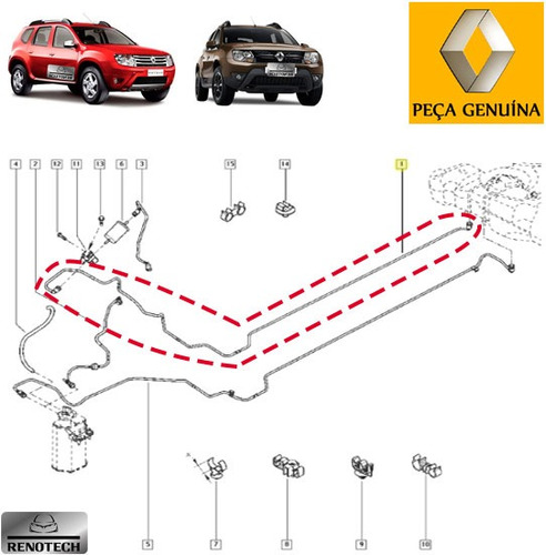 175066432r Mangueira Rampa Inj. Bomba Até O Filtro - Duster 