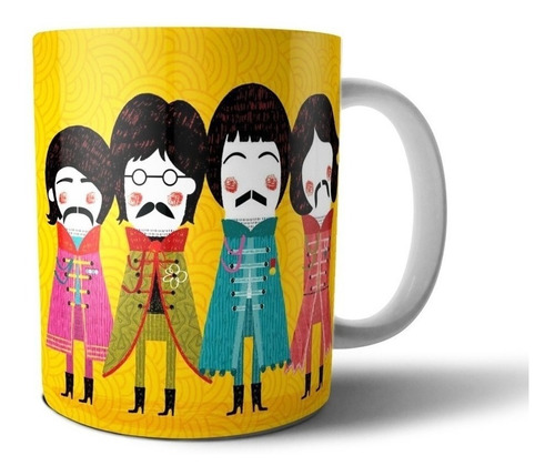 Taza - Tazón De Cerámica - Los Beatles (caricaturas)