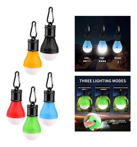 5 Uds Lámpara De Luz De Linterna Portátil Para Acampar