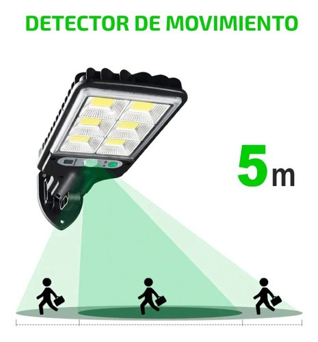 Imagen 4 de 6 de Foco Solar Exterior Con Sensor Y Foto Célula 6 Luces