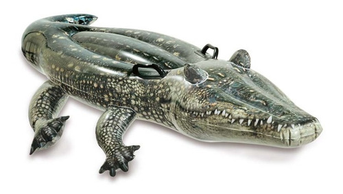 Boia Inflável Crocodilo Piscina Pvc Bote Realistic Gator 170