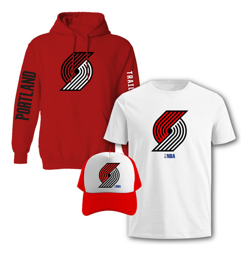 Paquete:sudadera + Playera + Gorra Nba Portland Trail Blazer