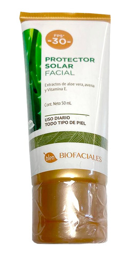 Protector Solar Facial C/áloe Vera Avena Y Vitamina E Blen