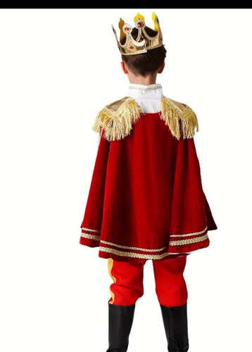 Disfraz De Príncipe Para Niño Rey Coronación Fiesta Traje Rojo 5