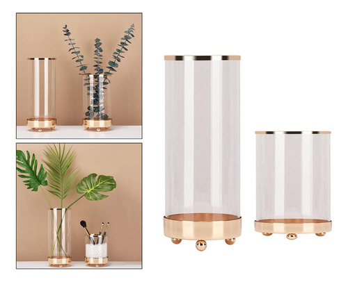 2pcs Cilindro De Cristal Transparente Florero De Flores