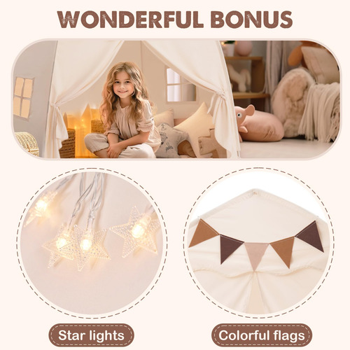 Cama Infantil Extra Grande Tent Little Dove Con Banderas Y L