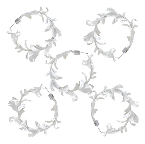 Vincha Tiara Corona Plumas Led X6 Hippie Cotillon Luminoso Luz Multicolor