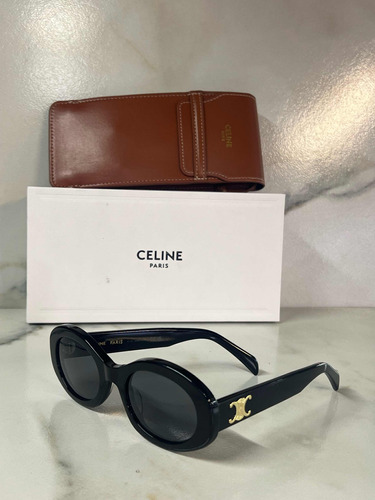 Lentes De Sol Celine Oval Acetato Negros No Ysl Chanel Gucci