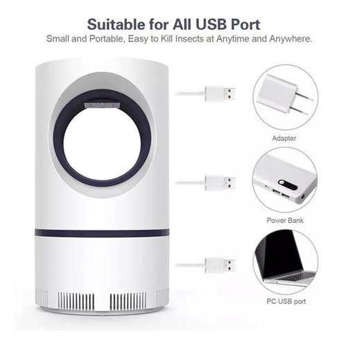 Imagen 3 de 7 de Lampara Usb Mata Insectos Electrico Mata Zancudos Mosquitos