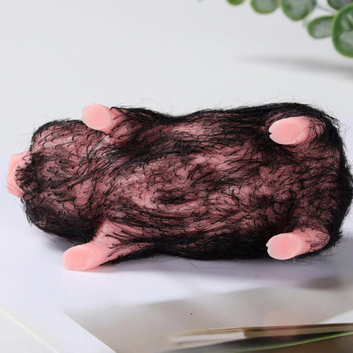 Cerdo De Silicona En Miniatura, Juguete De Cabello Negro