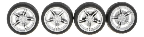 2 X 4pcs Llantas De Goma 40mm 5 Con Neumáticos De Goma De