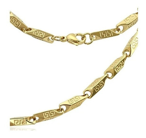 Cadena Acero Acero Hombre Color Oro 18k Collar Gratis Envio