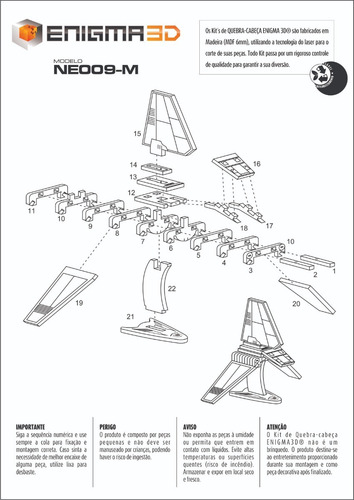 Imagem 6 de 6 de Quebra Cabeça 3d Mini Nave Imperial Shuttle