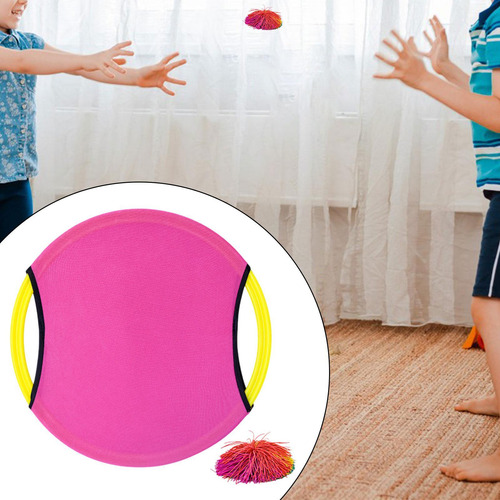 Trampoline Paddle Ball Set Kids Play Parent Paddle Rosa