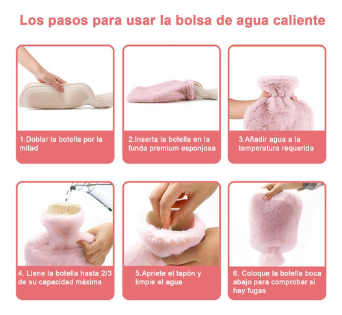 Bolsa De Agua Caliente De Goma 2 L Con Funda Terciopelo