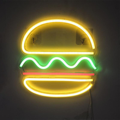 Aplicable A Luces De Letreros De Neón De Hamburguesa Para
