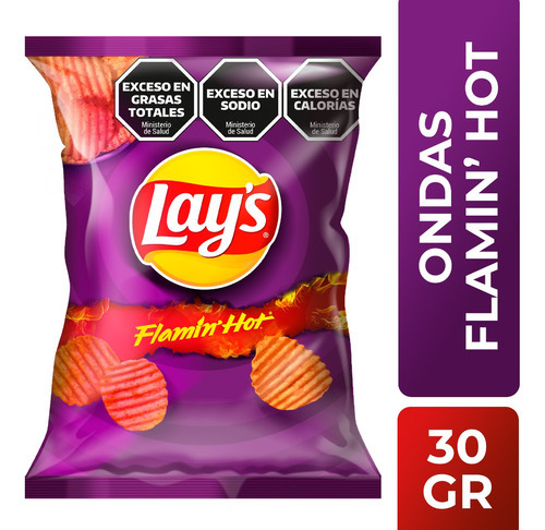 Papas Fritas Ondas Lays Flamin' Hot X 30 Gr | Picante Snack