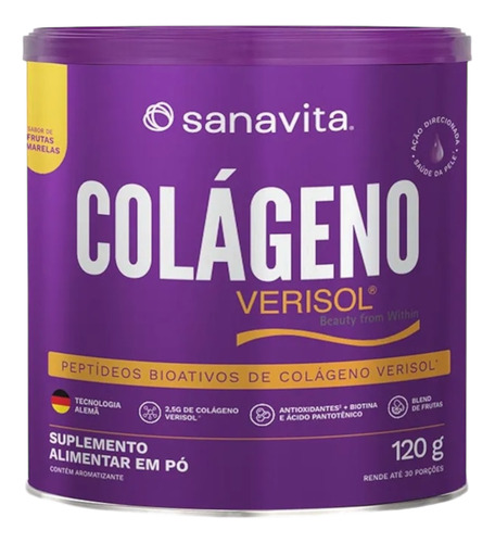 Colágeno Verisol Sanavita Com Biotina, Zinco E Vit C 30doses