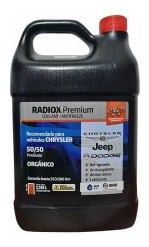 Refrigerante Radiox Premium Jeep Galón 3.785l.