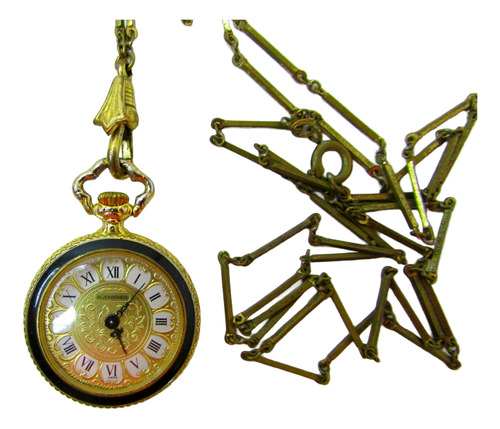 Reloj Colgante Bucherer Swiss Dama Baño En Oro Y Esmalte (Usado)