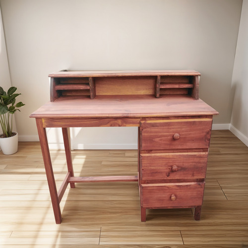 Buen Escritorio De Madera Maciza Con Alzada