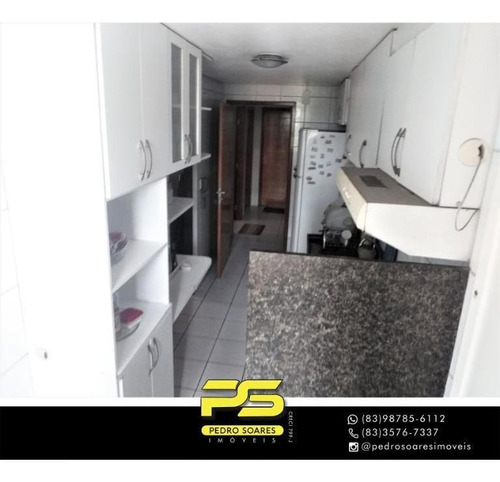 Apartamento Com 3 Dormitórios À Venda, 90 M² Por R$ 355.000 - Cabo Branco - João Pessoa/pb - Ap4446