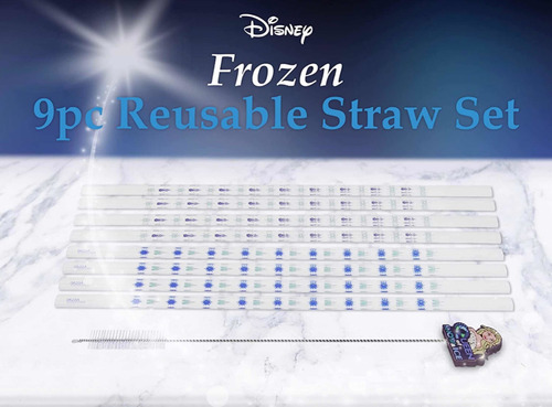 Frozen Ii Popotes Reusables 8 Piezas Con 1 Limpiador