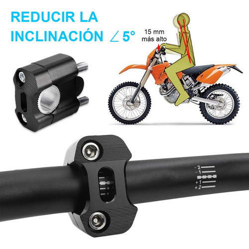 2pzs Bases Adaptadores De Manubrio Para Moto 7/8 Y 1 Pulgada