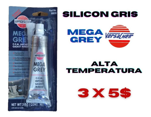 Silicon Gris Alta Temperatura Mega Grey