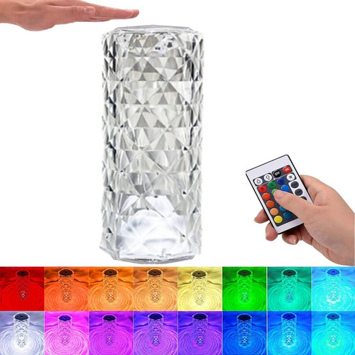 Lámpara De Noche Lámpara De Noche Cristal 16 Colores Luces
